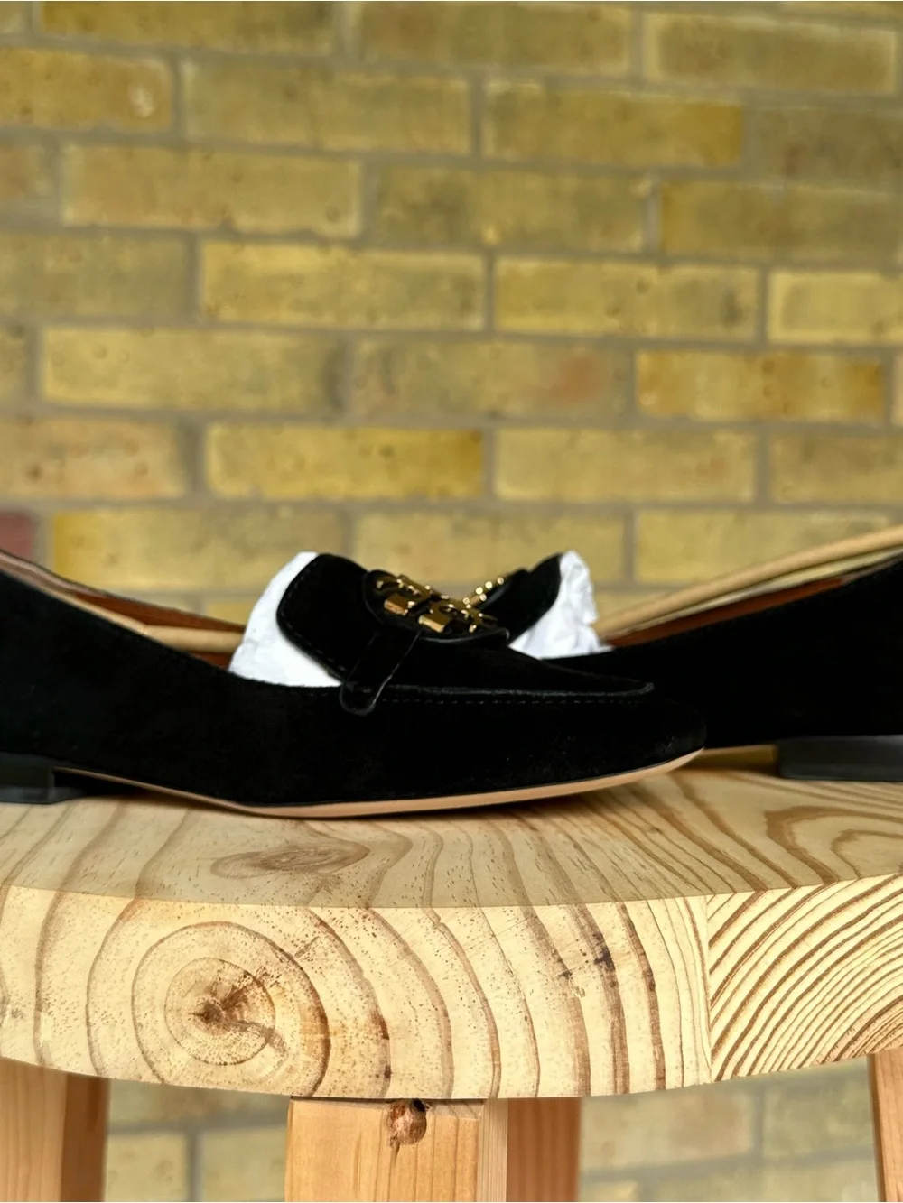 NIB Tory Burch Miller Metal Suede Black Loafers